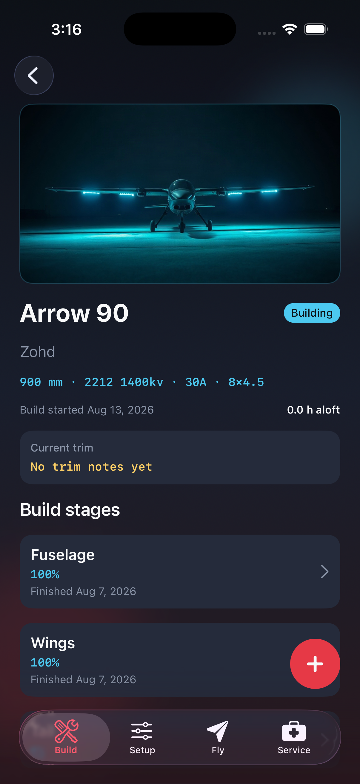 Arrow 90 build stages